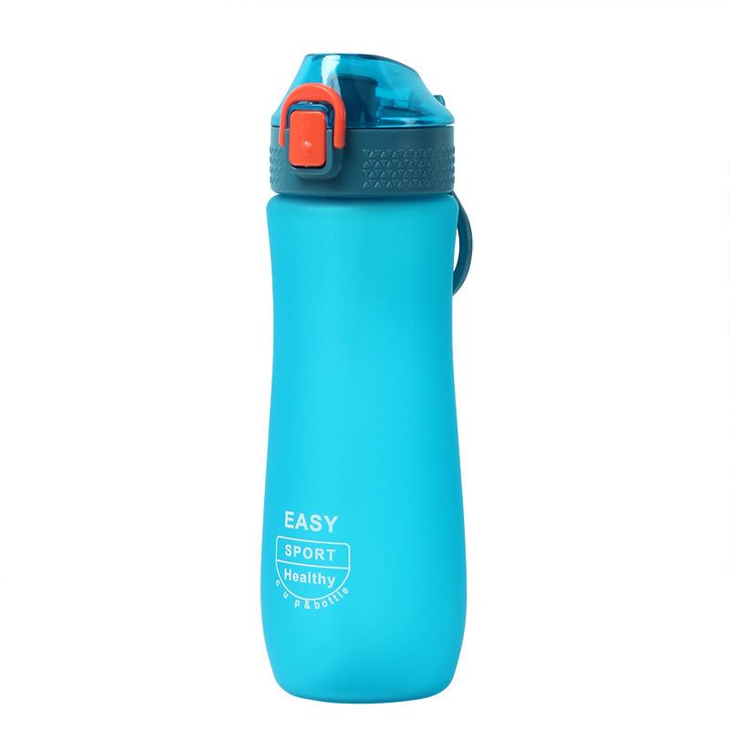 Frosted Space Cup Large Capacity Water Cup with Handle Straight MouthSpring Cap Plastic Water Cup Sports Player