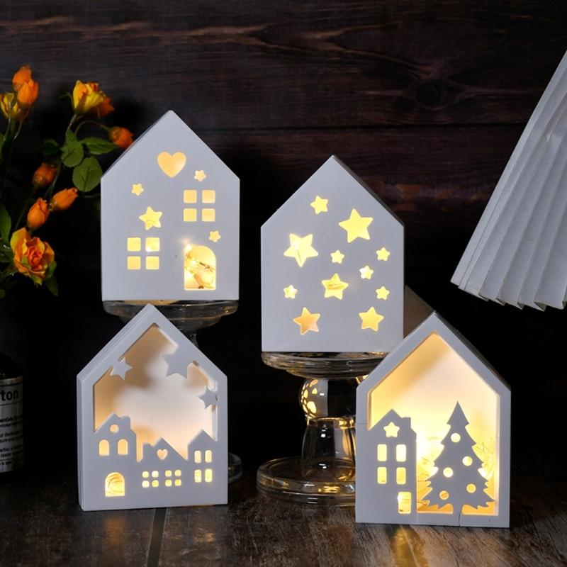 Multi Purpose House Ornament Mold Creative Hollow House Silicone Mold for DIY Storage Box and Ambient Light Homes Decors