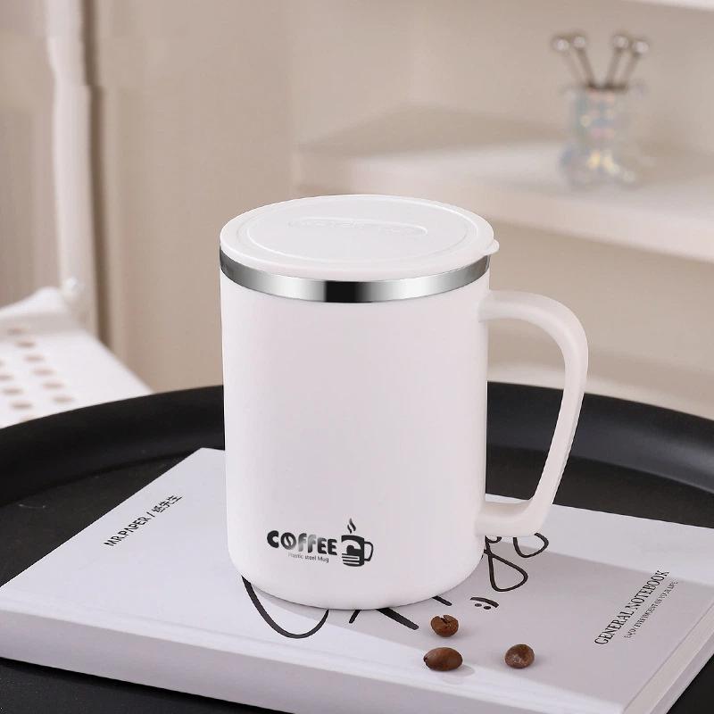 480ml 304 Stainless Steel Double Wall Insulated Mug With Handle Portable Leak-proof Milk Coffee Cup Student Water Cup Drinkware