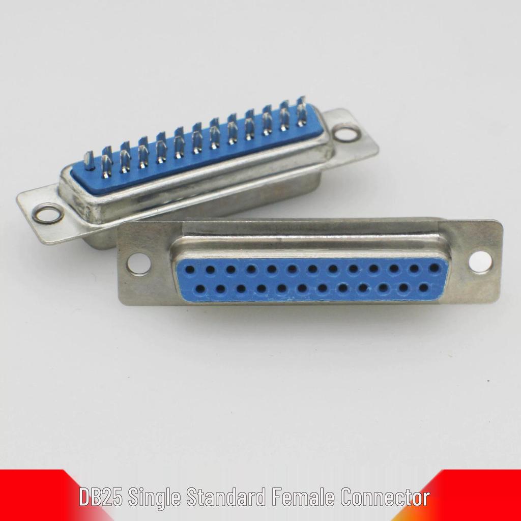 DB25 Serial Port Connector with Double Row, Solid Gold-Plated Pins