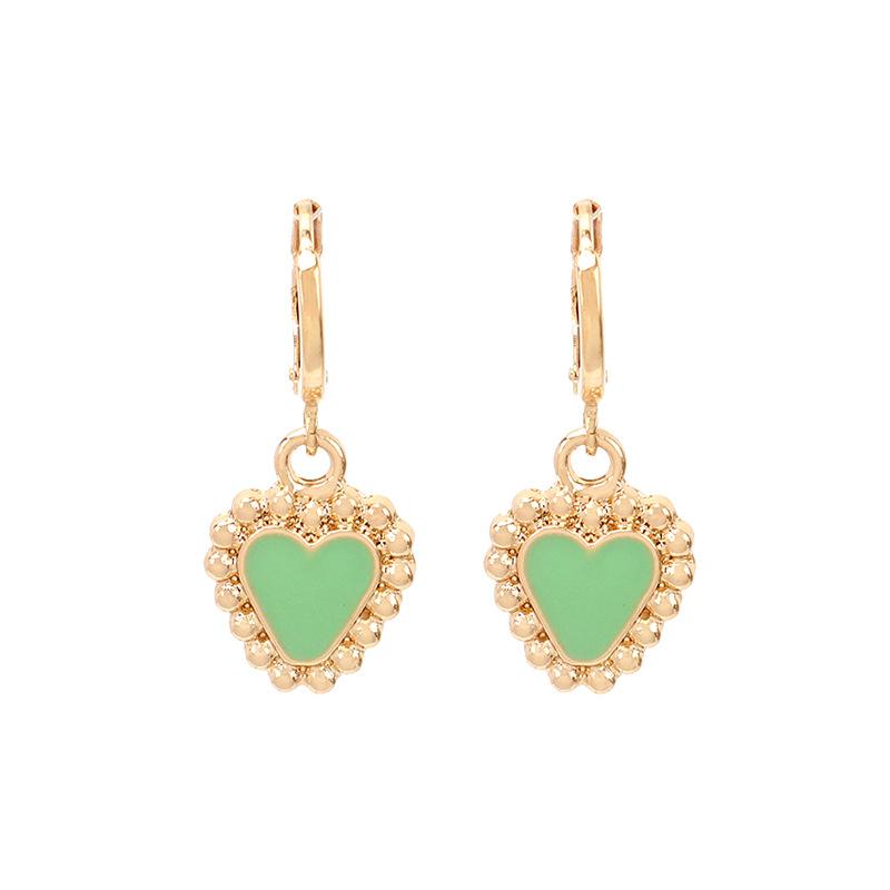 Korea Dongdaemun geometric love drip earrings, metal cold wind design sense fashion temperament earrings