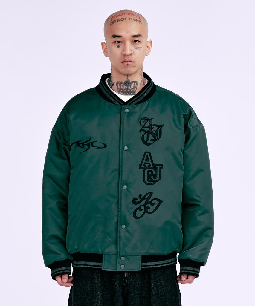 Ajobyajo Nylon Baseball Jacket [Green]