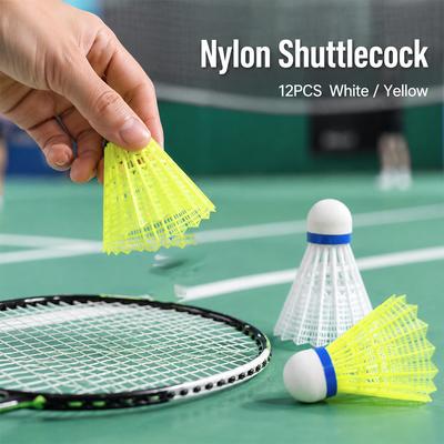 12 st Nylon Badmintonbollar Badmintonbollar Hållbara Slitstarka Hög Studs Inomhus Utomhus Sport Träningsbollar