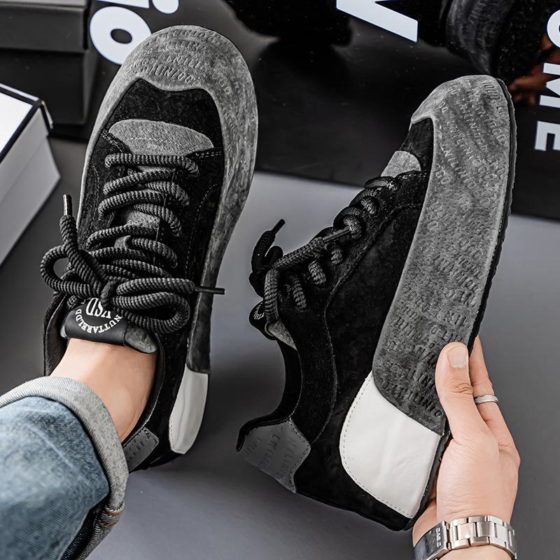

European station casual shoes summer high sense trend thick sole heightening high street men s shoes fashion outdoor street fashion shoes 44 чёрный