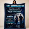 Nurse Daughter Blanket from Dad, Personalized Father to Daughter Gift, Nurse Graduation Throw, RN Keepsake, Custom Nursing School Gift