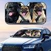 Cute Pug Dog Driving Sun Visor Foldable Universal Car Windshield Sun Shade UV Protection Heat Insulation Foldable Cover