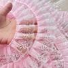 Gefalteter Lolita Rüschen Spitzenstoff Band Handarbeit Rüschenbesatz Lolita Kleid Bekleidung DIY Nähen Dekor Heimtextilien Zubehör