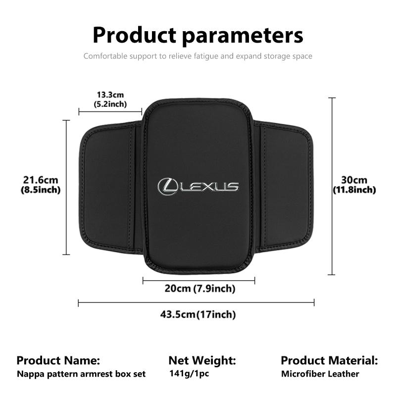 Dla Lexus Skórzana Poduszka Pokrowiec na Pudełko Podłokietnika Samochodowego Kieszeń Boczna Storage Protector Cover UX250h RX450h RX300 GX470 CT200h RX400h NX300h