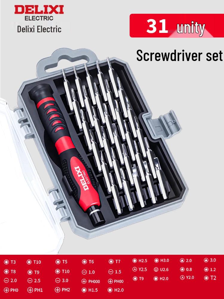 Delixi Electric Multifunktionales Schraubendreher-Set für Elektronik und Staubentfernung