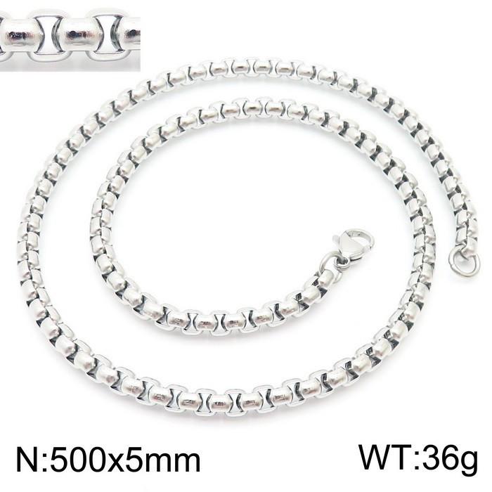 Square Pearl Stainless Steel Titanium Necklace for Men and Women
