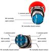 1PCS Knob Rotary Switch 16mm 3/6 Position Small Square&Round Emergency Stop  Switch Start Up Power Switch With Key Switch AB6