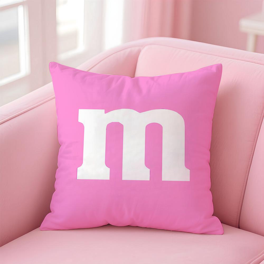 cartoon M-M&M's Cushion Cover Home & Car Multi-Scene Pillow Cover - Reversible, Soft & Durable for Daily Use