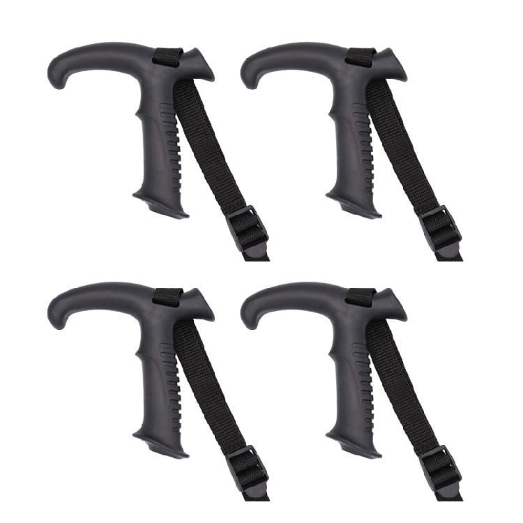 4Pcs Straight/Bent Handle Climbing Stick Head Trekking Rod Handle Adapters Walking Cane Grip for Climbing Outdoor