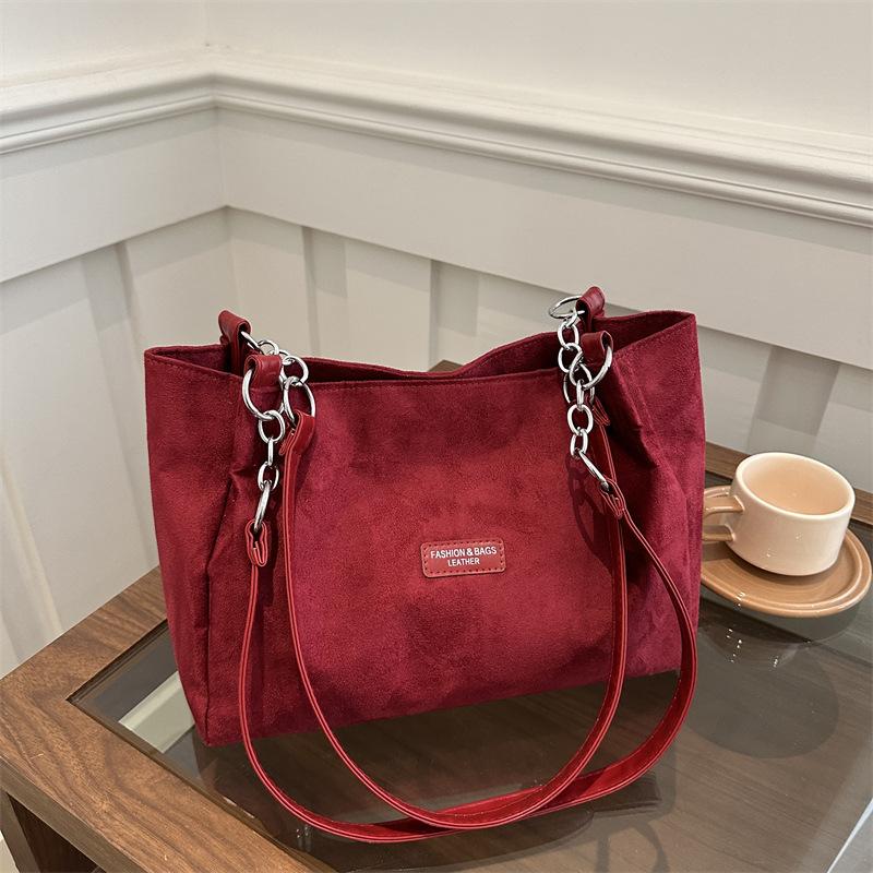 

Модная повседневная сумка-тоут женская трендовая вельветовая сумка на плечо осенне-зимняя новая сумка под мышку красный