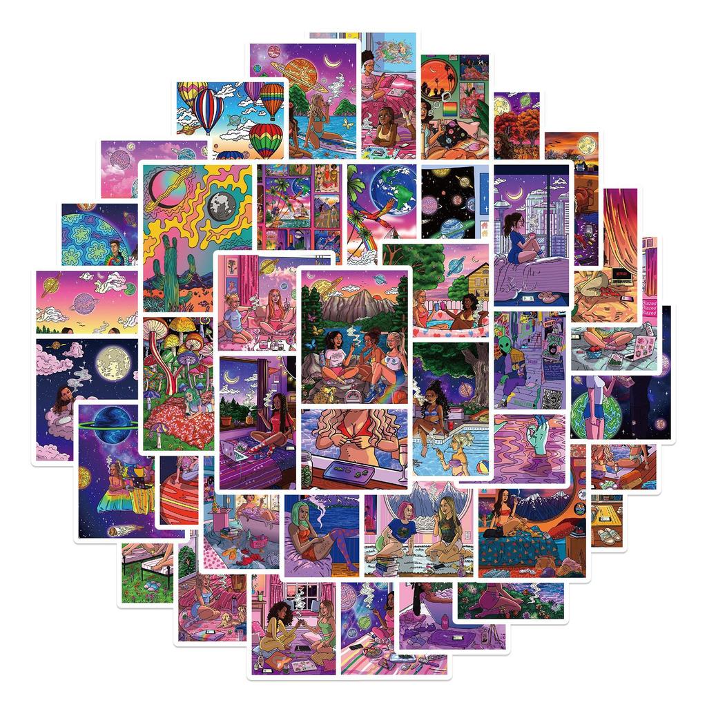 50 Aesthetic Art Graffiti Stickers Personalized Decorative Suitcase Notebook Waterproof Removable Stickers