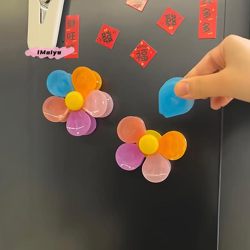 1 Set Flower Type 2-in-1 Magnetic Fridge Clips Multifunctional Food Sealing Clips Kitchen Accessory for Storage