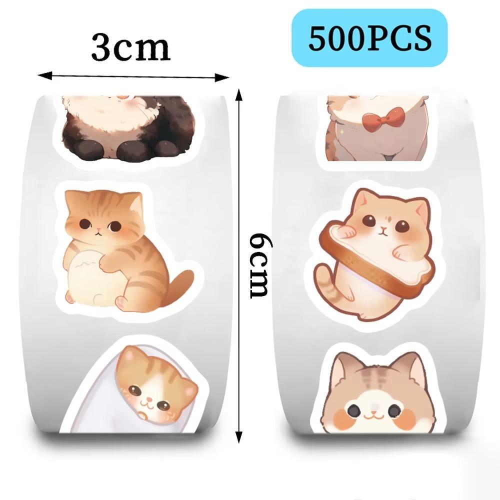 500Pcs/Roll Student Stationery Big Eye Cat Stickers Encourage Children Sticker  Notebook