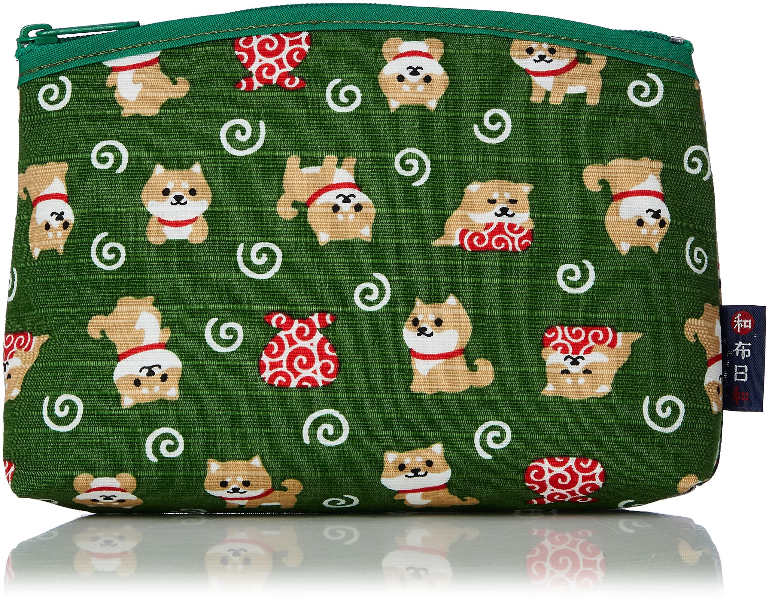 

Maeda Senko Wafubiyori Errand Bottom 117648 Mameshiba s Pouch, Green, зелёный