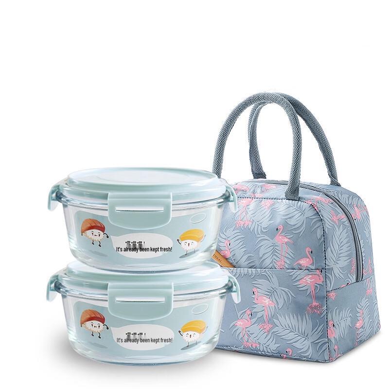 RuHan Microwavable Insulated Glass Lunch Box