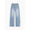 Benetton Wide Denim Pants Diagonal Cut Badp13611