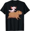 Funny Kawaii Axolotl and Capybara Lover Kids Girls Men Women Unisex T-Shirt