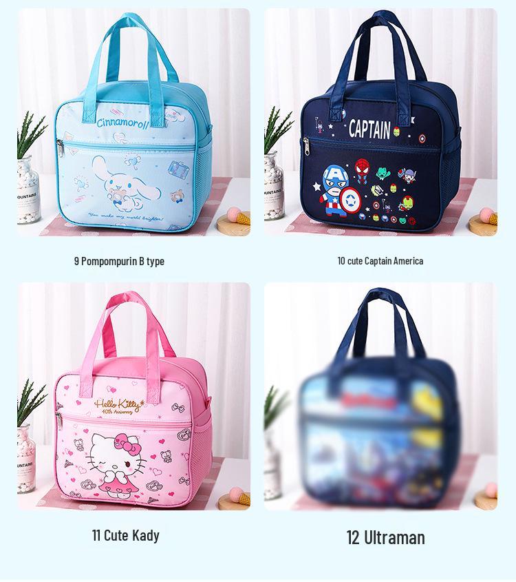 Izolowana torba na lunch z kreskówkowym motywem dla dzieci - Urocza, wodoodporna, pogrubiona torba na bento