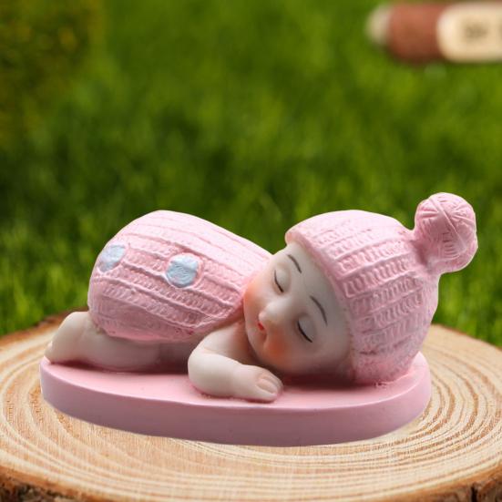 Fish Tank Ornament Shatter-proof Waterproof Anti-crack Colorfast Landscaping Sleeping Posture Micro Landscape Baby Figurine Home Decor