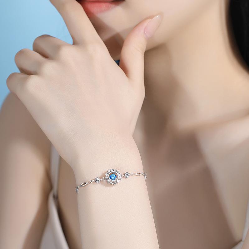 Tancise 925 Sterling Silber Armband Schmuck Geometrische Perlenkette Gliederarmbänder Mode Feines Hochzeitsgeschenk für Freundin Frauen