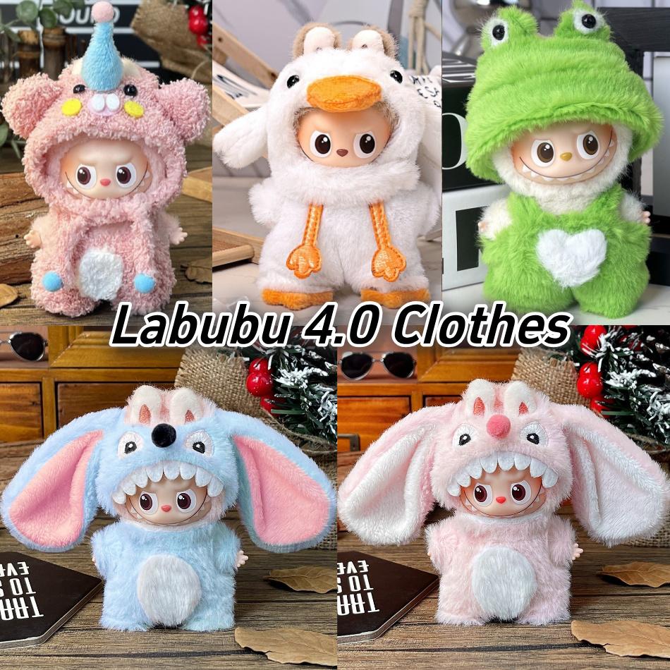 Labubu 4.0 The Monsters Pin Lesní Pohádková Série The Monsters Oblečení Roztomilá Plyšová Kachnička Háček Pletení Oblečení Panenka Doplňky
