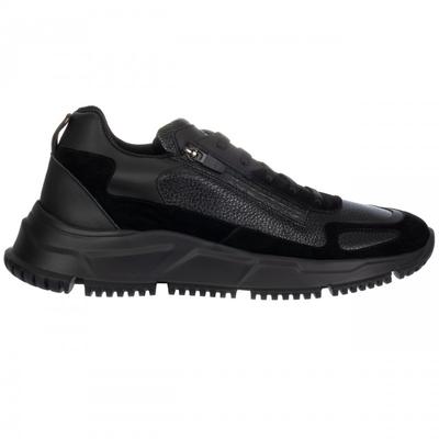 Iceberg Italian Leather Sneakers New Total Black - Size: 44