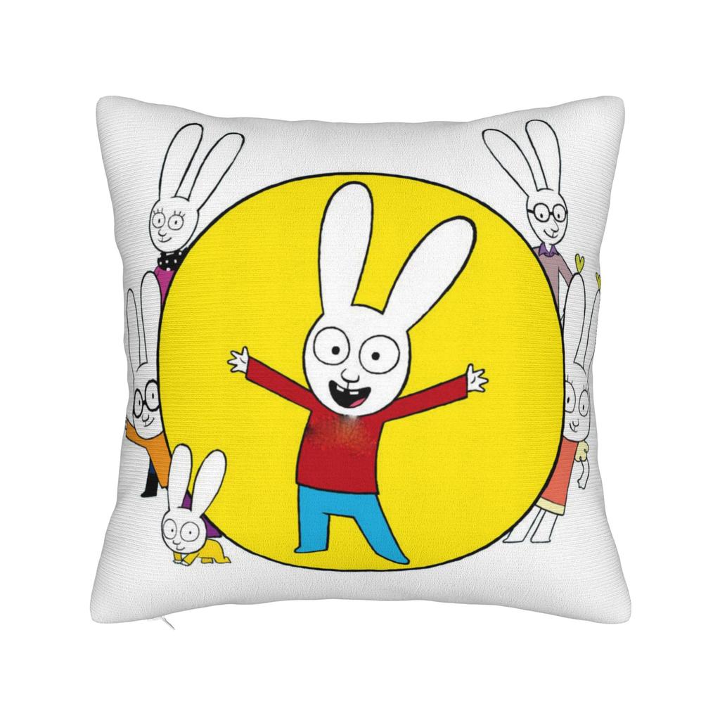S-Simon Super Rabbit Pillow Cover Cute Funny Pillow Case For Chair Sofa Home Decor Design Pillowcases Birthday Gift