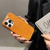 Suitable for Apple 16promax Phone Case, Crocodile Pattern IPhone15 Creative 14pm Shockproof 13 Men's and 12 Women's Leather Cases