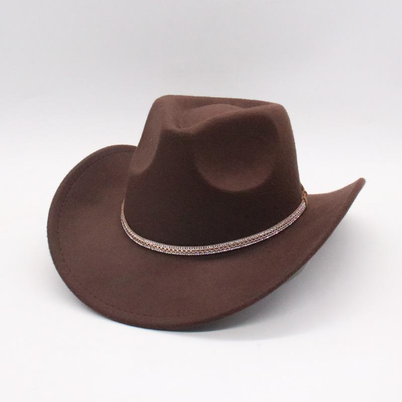 Britischer Stil Retro Westlicher Cowboyhut Vielseitiger Ethnischer Stil Filzhut Herren- Und Damen-Zylinder