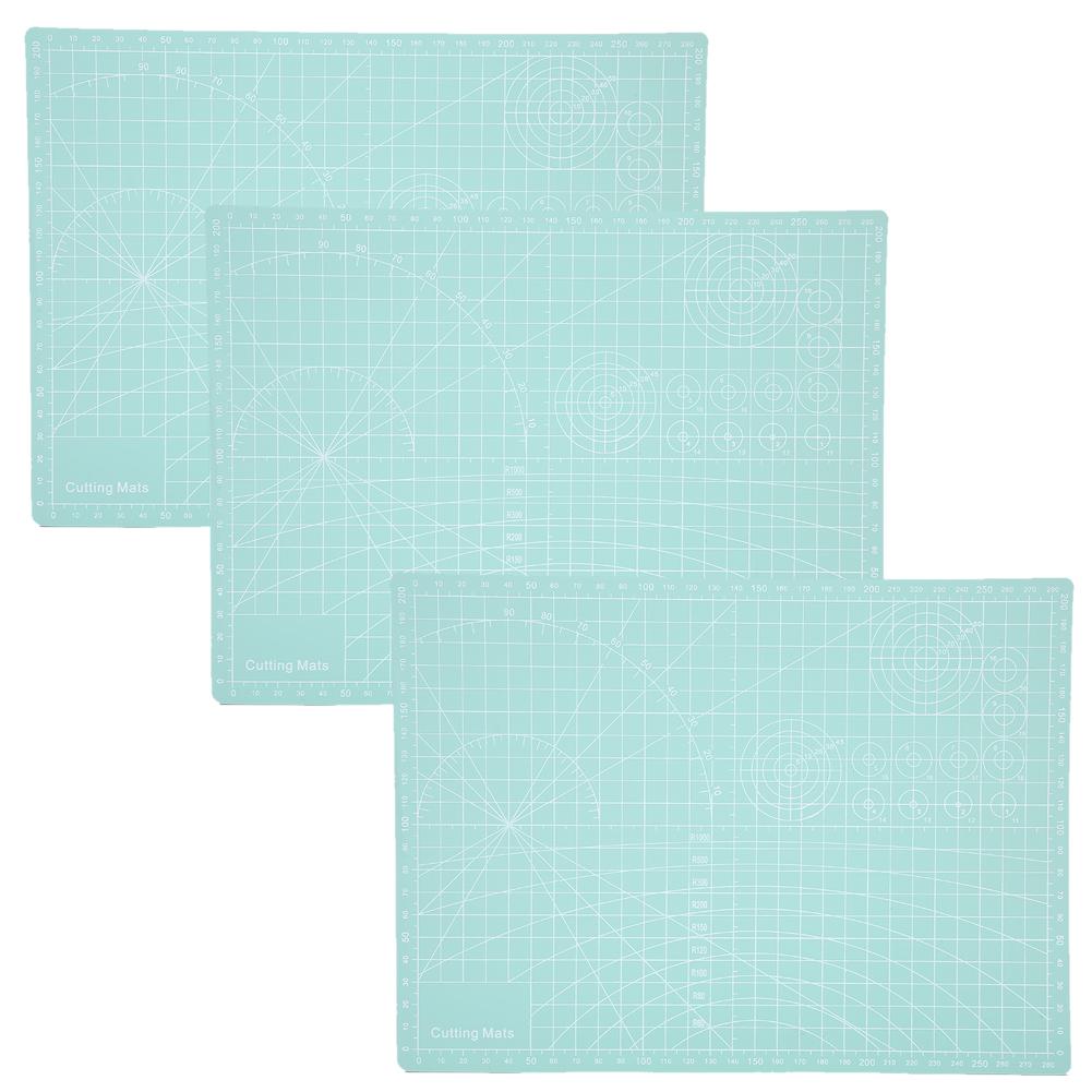 3Pcs Tapete de Corte A4 Verde Menta Modelo Corte Pad Papel Carimbo de Borracha Gravura Escala Placa