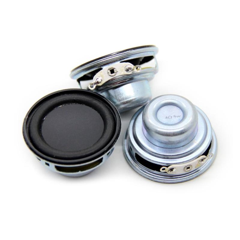 2Pcs 40MM Full Range Speakers 4 Ohm 5W Enthusiast DIY Flat Arc Rubber HiFi Speaker