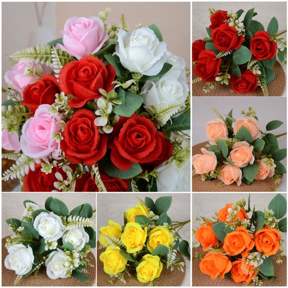 7 Heads Real Happy Flower Mini Crystal Grass Bouquet New Valentine's Day Flowers  Home Decorative