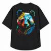 T Shirt Oversized Colorful Panda Streetwear Graffiti Art Vintage Washed Versatile Stretched Slightly Soft Graphic