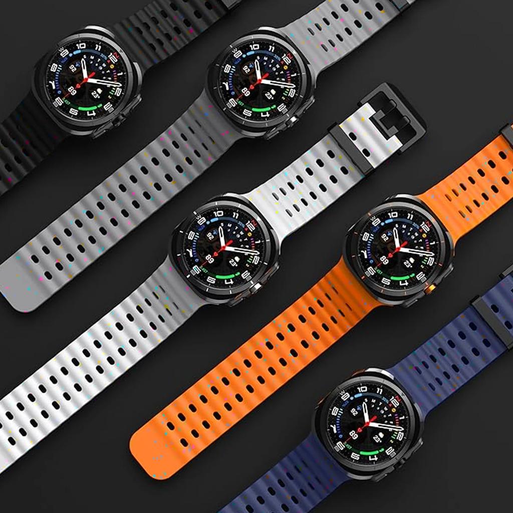 Marine Band Für Samsung Galaxy Watch 7 ultra 47mm Sport Silikon Armband Strap Galaxy Watch ultra Strap 47 Leuchtend Zubehör