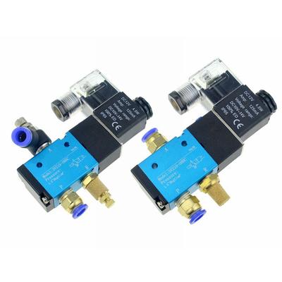 3-Wege-Anschluss 2 Positionen 12V 24V 220V Pneumatisches Luft-Magnetventil Elektrische Steuerung Gas Magnetventil 10mm 6mm 8mm Schlauchanschluss