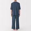 MUJI Tragbare Loungewear Größe L Herren Handtuch, Doppelseitiges Fliesenmuster, Kurzarm-Set, Marineblau, (FB0ZGA5A)