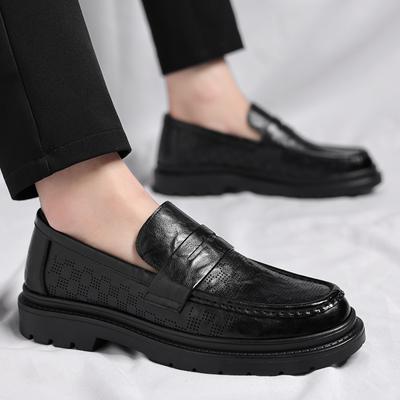 2024 Leather Mens Stylish Loafers High Quality Men Casual Shoes Male Comfortable Business Footwear Classic Mens Slip On Shoes