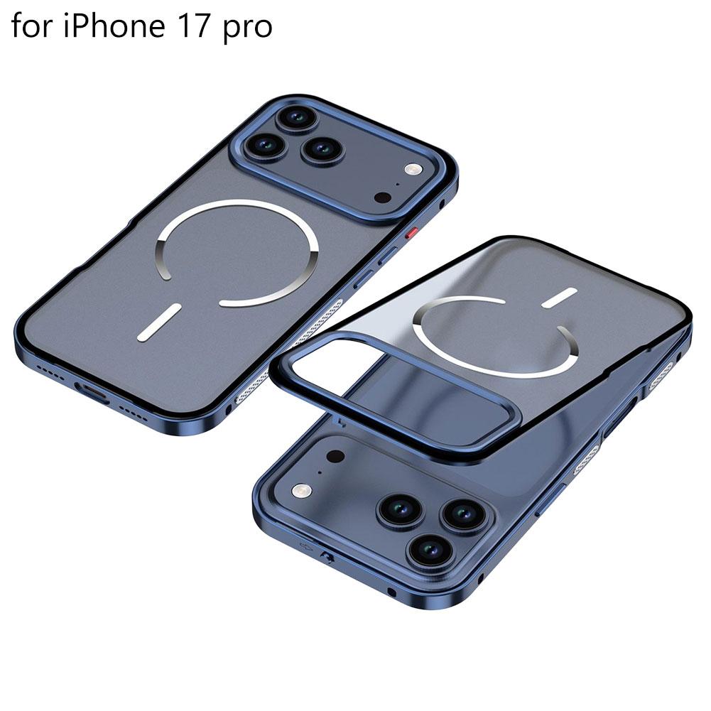 

Frameless Case for iPhone 17 Pro Max Air Magsafe Wirelss Charge Case for iPhone 13 14 15 16 Pro Max Ultra Thin PC Plating Cover