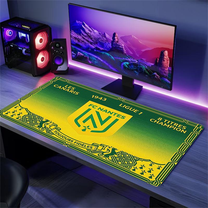 FC Nantes Atlantique Color Mouse Pad Large Gaming Table Cushion Non-slip Laptop Tablet Big Mousepad XXL Mat Mini PC Playmat With Lock Edge