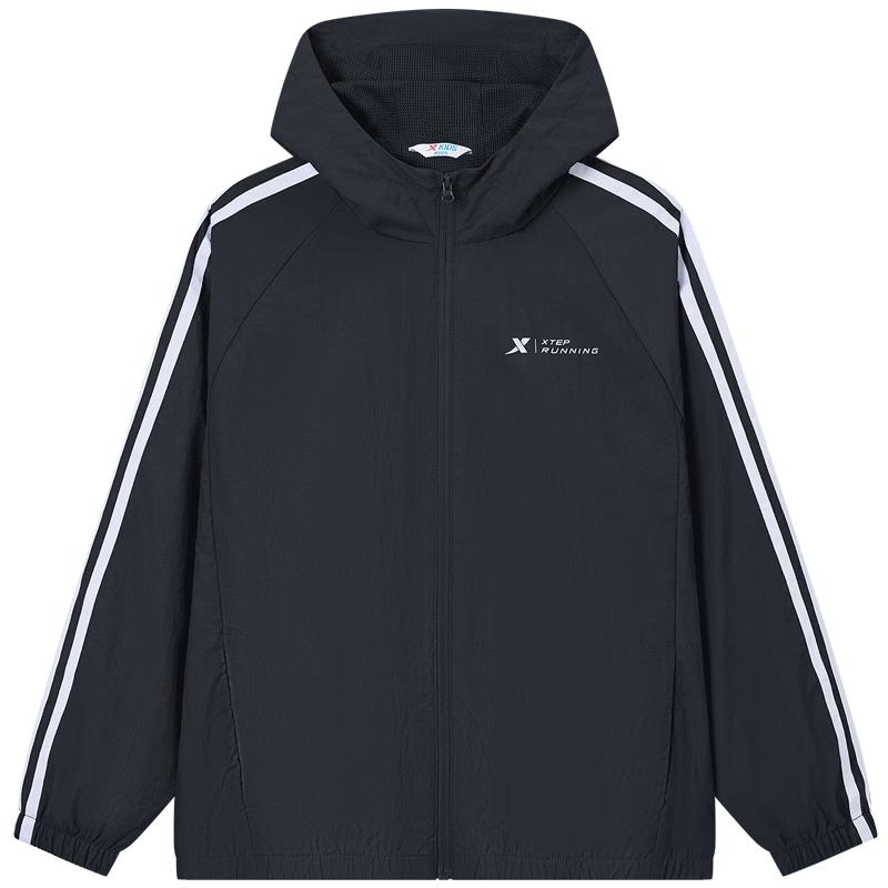 Xtep Kids' Unisex Lightweight Wrinkle-Resistant Running Windbreaker