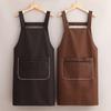 Kitchen Apron with Dual Pocket Solid Color Water-Resistant Oil-proof Adjustable Men Women