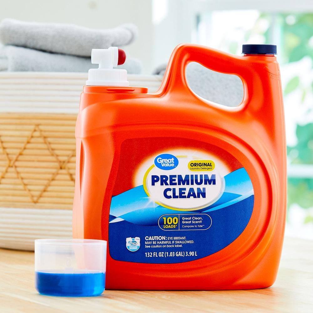Premium Clean Płyn do prania Original 132oz 100 prań Enzym do usuwania plam Eliminator zapachów Bezpieczny w zimnej wodzie Wysoka wydajność