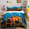 Underwater Octopus Reading Scene Bedding Set For Kids Luxury Gift 3Pcs Digital Print Comforter Set Soft Comfortable Breathable