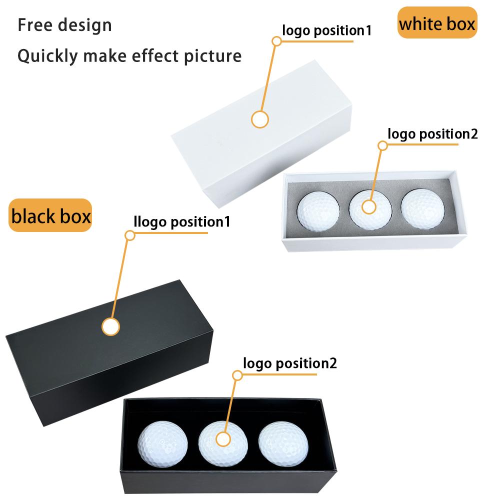 Unique Golf Balls 3 Pack White Black Personalized Logo Golf Souvenir Gift for Men
