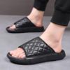 The first layer of sheepskin summer new men's slippers leather fashion wear sandals men's beach shoes one-word men's shoes