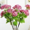 Artificial Hydrangea Lifelike 3 Flower Heads Decorative Simulation Flower for Home Wedding Office